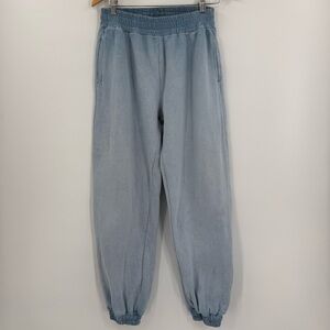 Eleven Paris Cotton Ankle Logo Jogger Sweatpants in Blue | Medium